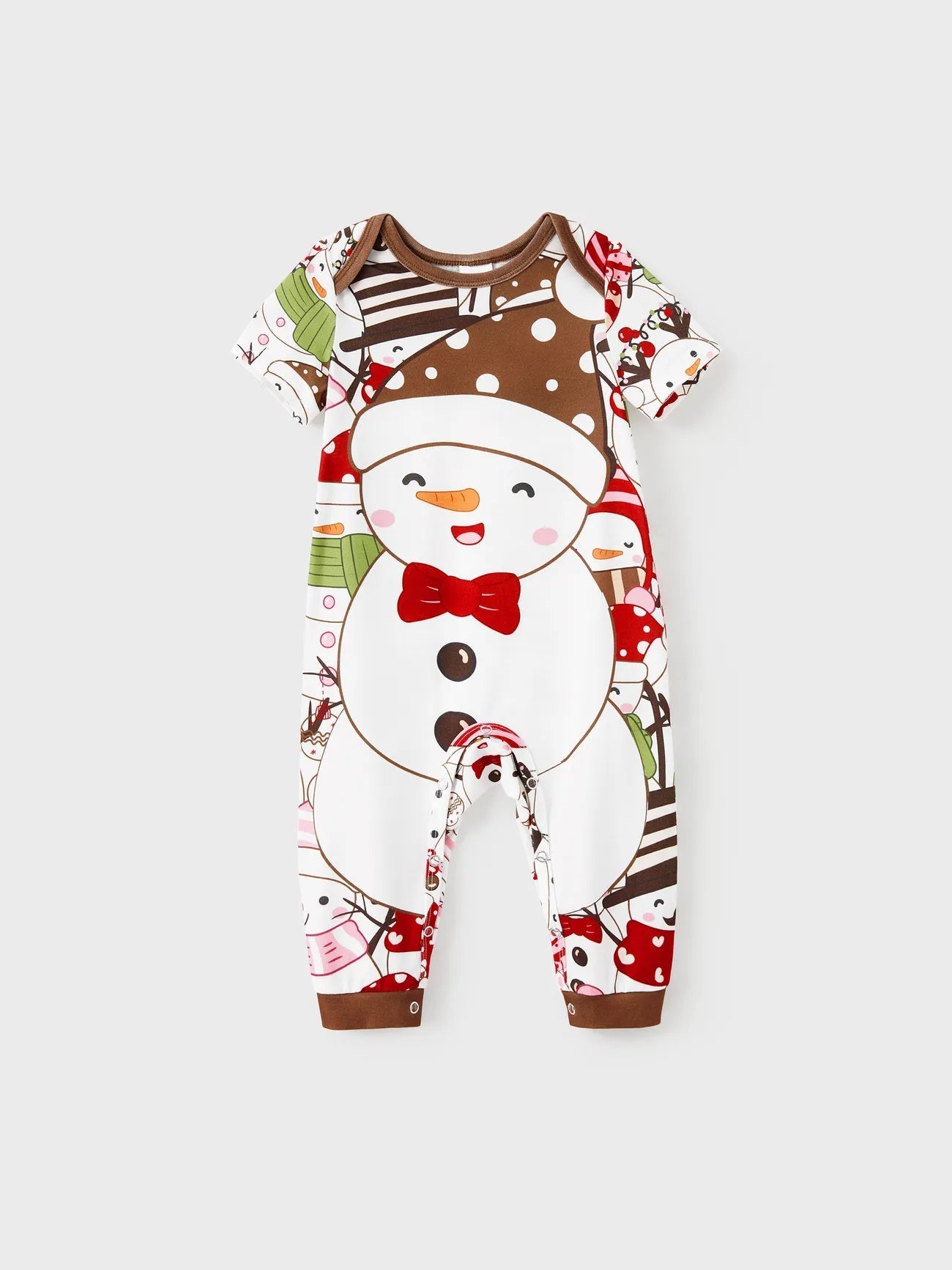 Conjunto de pijama familiar a juego con estampado de muñeco de nieve