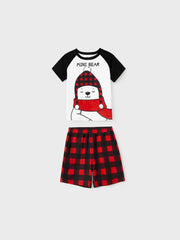 Passendes Familien-Shorts-Set mit Weihnachtsbär-Raglan