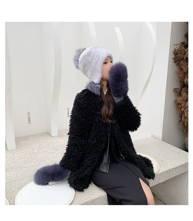 Warme Winterhandschuhe aus Fuchsfell
