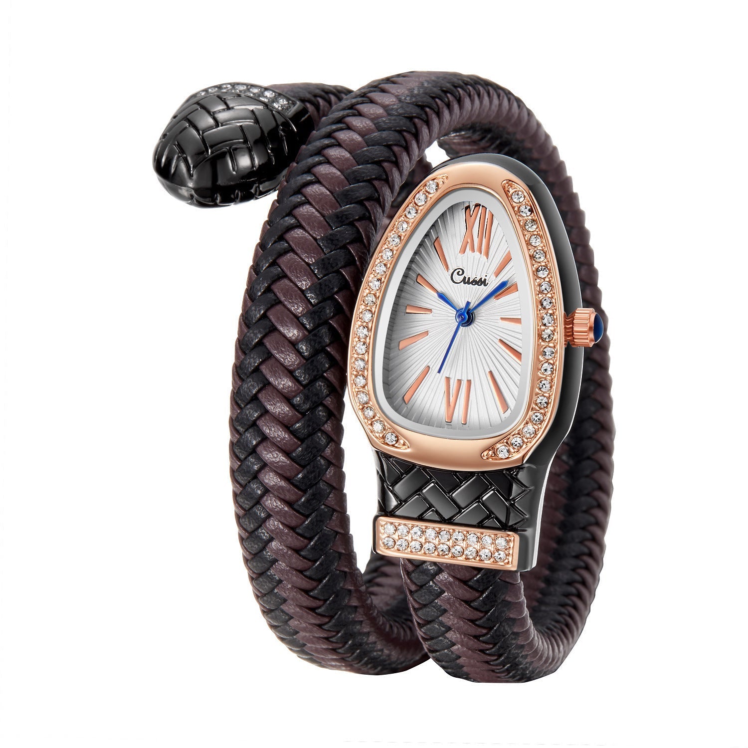 Snake Watch Quartz Watch Diamond Leather Strap