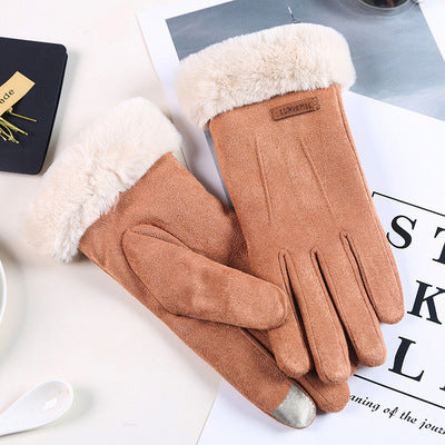 Guantes de conducción de invierno de piel negra resistentes al viento y cálidos para pantallas táctiles.