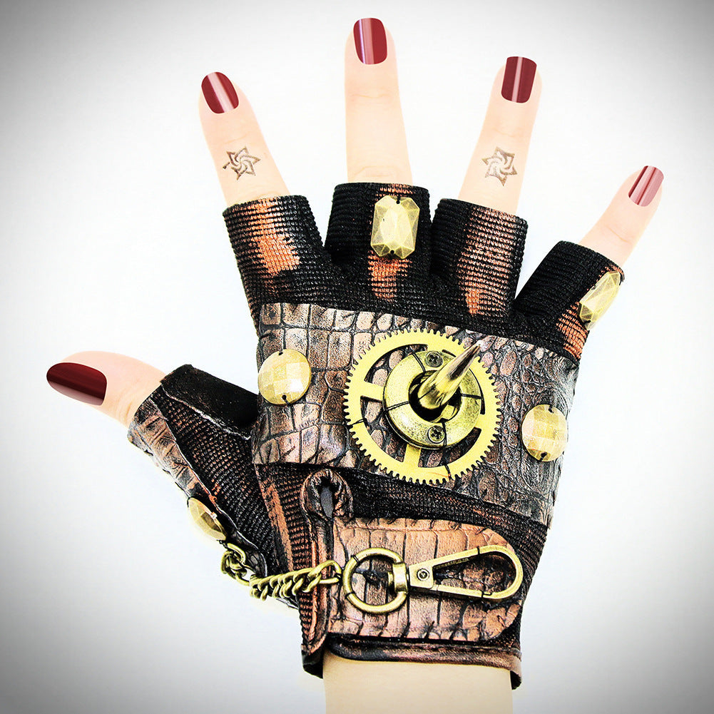 Steampunk Rock Lokomotive Halbfingerhandschuhe Outdoor