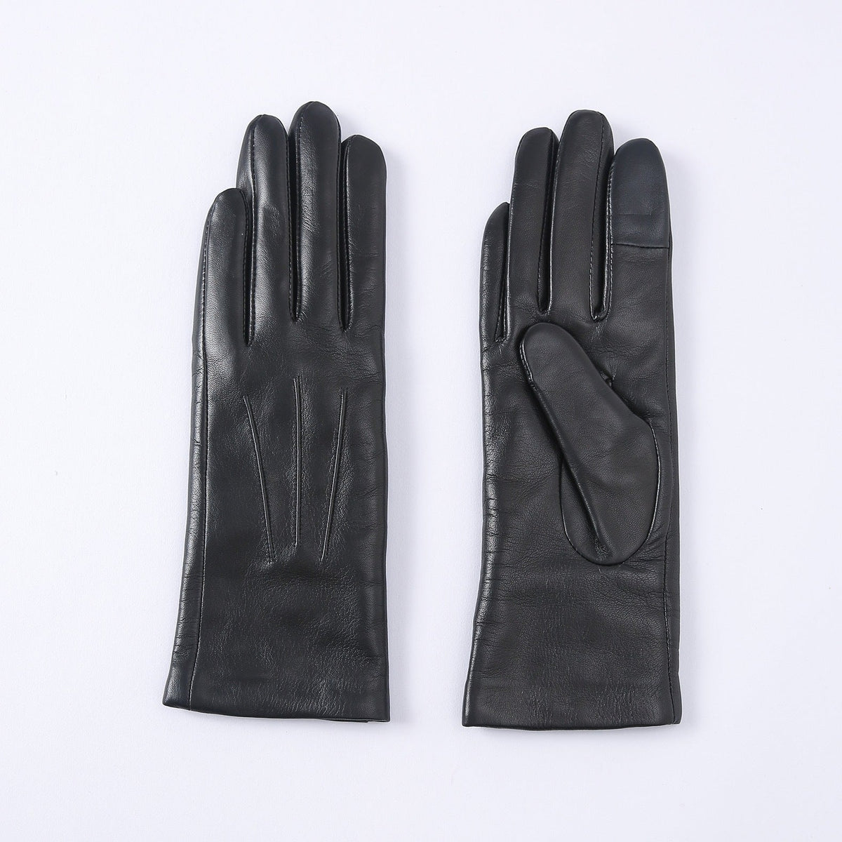 Guantes alargados de piel de cabra de lana para conducir y andar en bicicleta para mujer