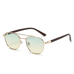 Gafas de sol ovaladas vintage con montura de madera para mujer