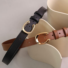 Genuine Cow Leather Belt with Irregular Buckle