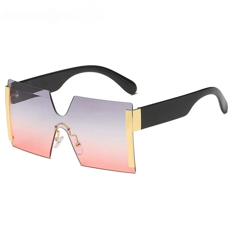 Gafas de sol cuadradas de lujo con montura degradada para mujer