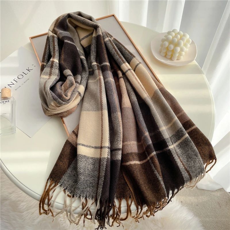 Eleganter Pashmina-Schal mit Kaschmir-Feeling und Quaste