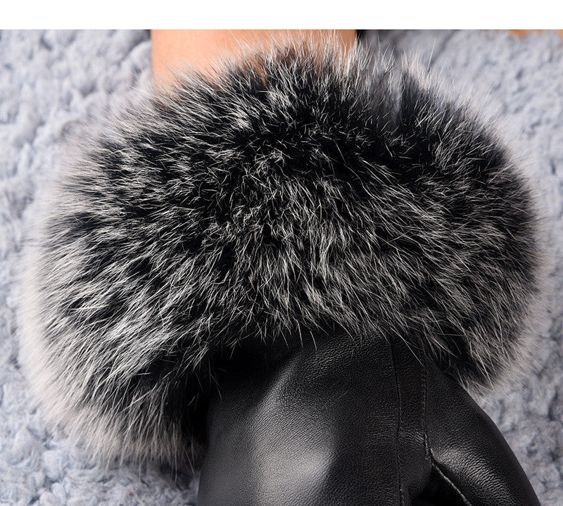 Sheepskin Fleece-lined Warm Gloves