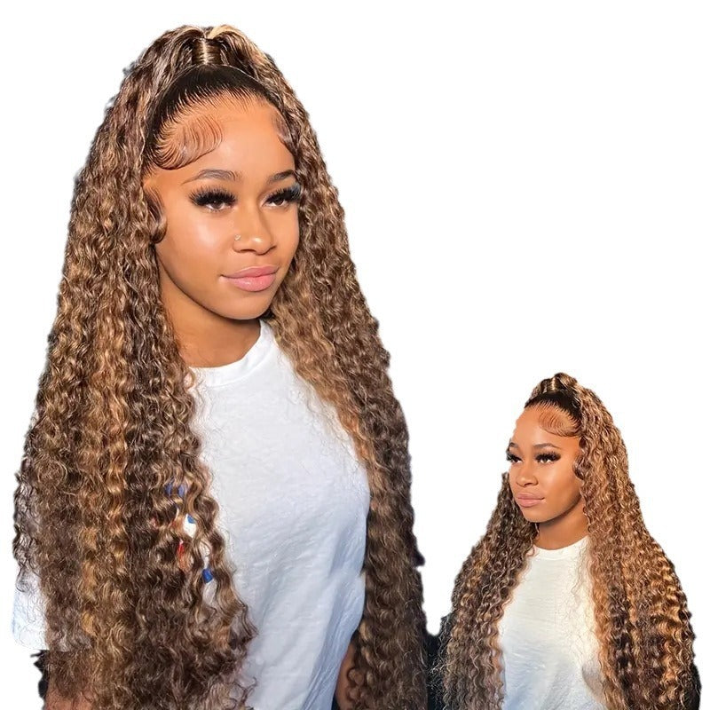 Foreign Trade European And American Front Lace Wig Cross-border African Hot Selling Piano Color Small