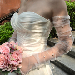 Accesorios para guantes de novia con perlas, tanto japoneses como coreanos