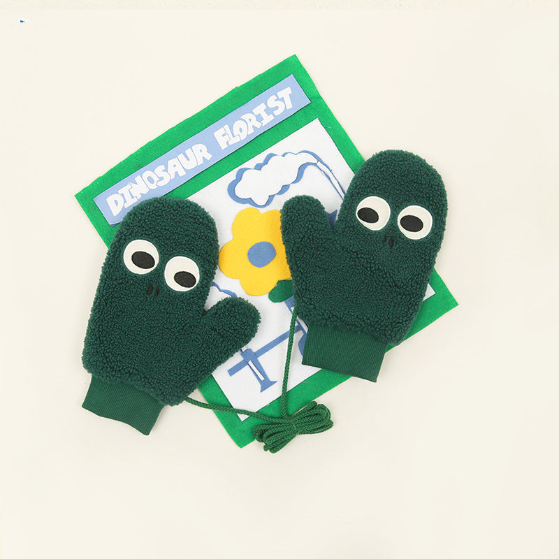 Guantes con cuello halter y dedos para mantener el calor y el frío y terciopelo