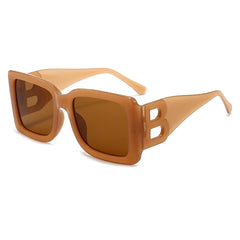 Gafas de sol extragrandes con montura rectangular elegante y UV400