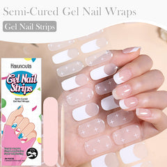Pegatinas de gel para uñas de estilo japonés, semicurables, gel francés