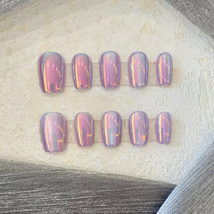 Lila Fantasy Magic Mirror Laser Wear Nagelaufkleber