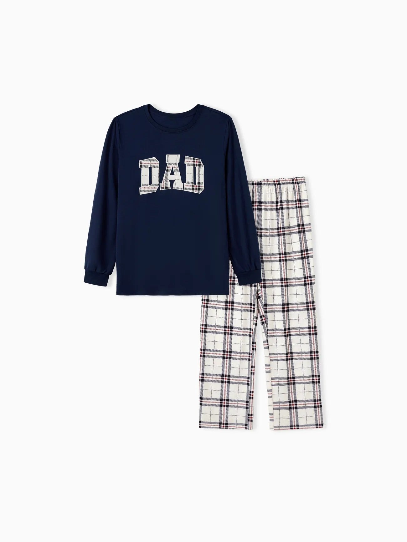 Passende Pyjama-Sets für die ganze Familie mit Karomuster und Buchstabenmuster