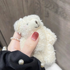 Lindo arte de uñas con degradado de perla y lazo de amor