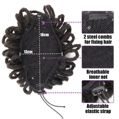 Bolsa para moño de peluca africana con cordón para rastas y cabello afro