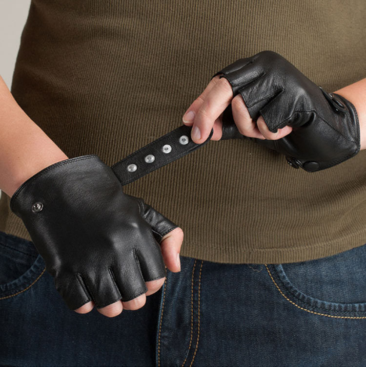 Men's And Half-finger Leather Gloves