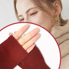 Guantes de medio dedo de lana y cachemira para hombre y mujer