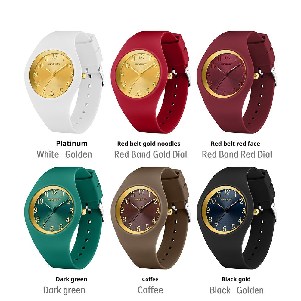 Student Thin And Light Silicone Strap Waterproof Simple Electronic Watch