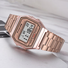 Reloj retro informal pequeño dorado