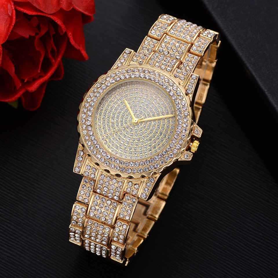 Creative Diamond Full Diamond Round Watch Pearl Bracelet Earring Necklace