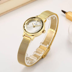 Simple Quartz Watch Mesh Strap