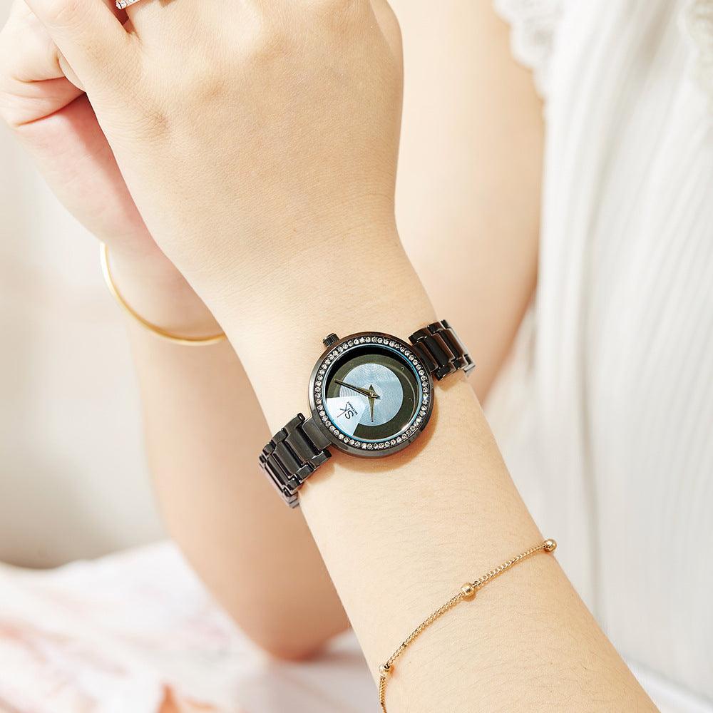 Trend Diamond Waterproof Steel Band Quartz Watch