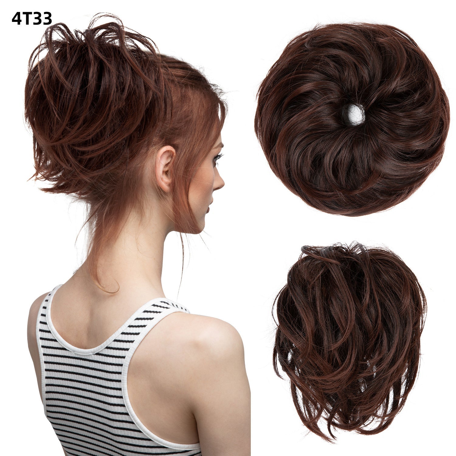 Bud Bun Artificial Hair Bun Natural Fluffy Long Beard Curly Hair Bun Lazy Updo Chignon