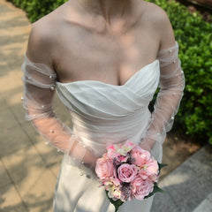 Accesorios para guantes de novia con perlas, tanto japoneses como coreanos