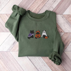 Sudaderas bordadas cómodas con temática de Halloween