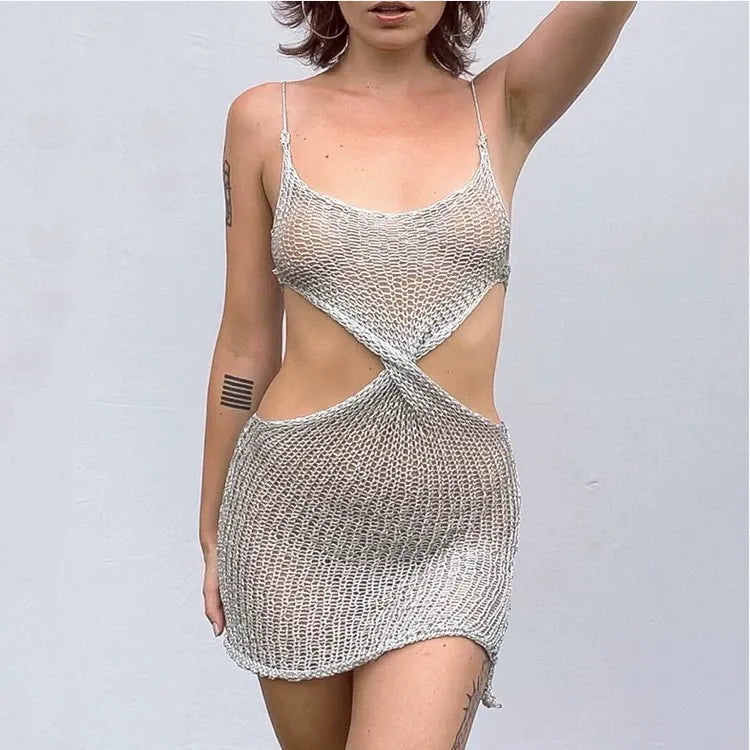 Halter Cutout Knitted Dress