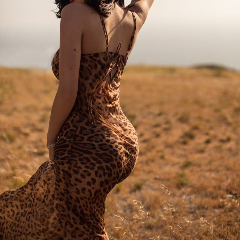 Strapless Leopard Print Dress
