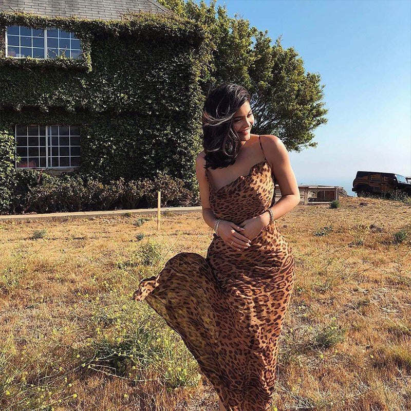 Strapless Leopard Print Dress