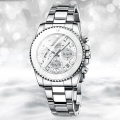 Reloj de negocios multifuncional de cuarzo para mujer, resistente al agua