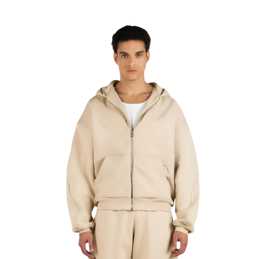 Zipper Hoodie And Sweatpants Set