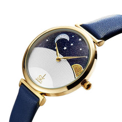 Sun And Moon Star Aurora Borealis Quartz Watch