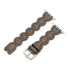 Correa pequeña de cuero fragante con diseño de ondas