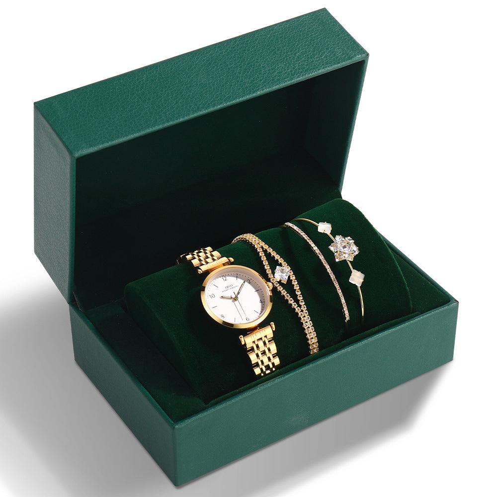 Reloj con correa de acero color verde