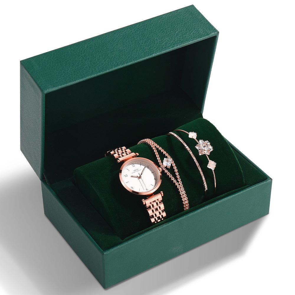 Reloj con correa de acero color verde