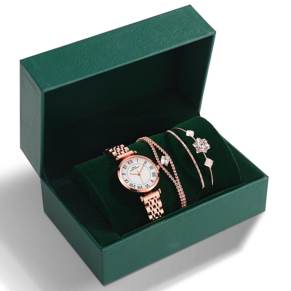 Reloj con correa de acero color verde