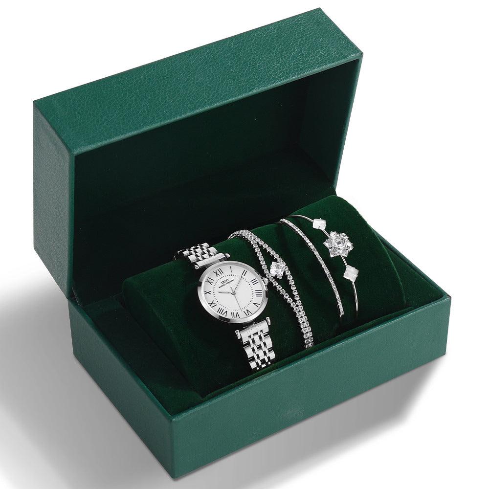 Reloj con correa de acero color verde