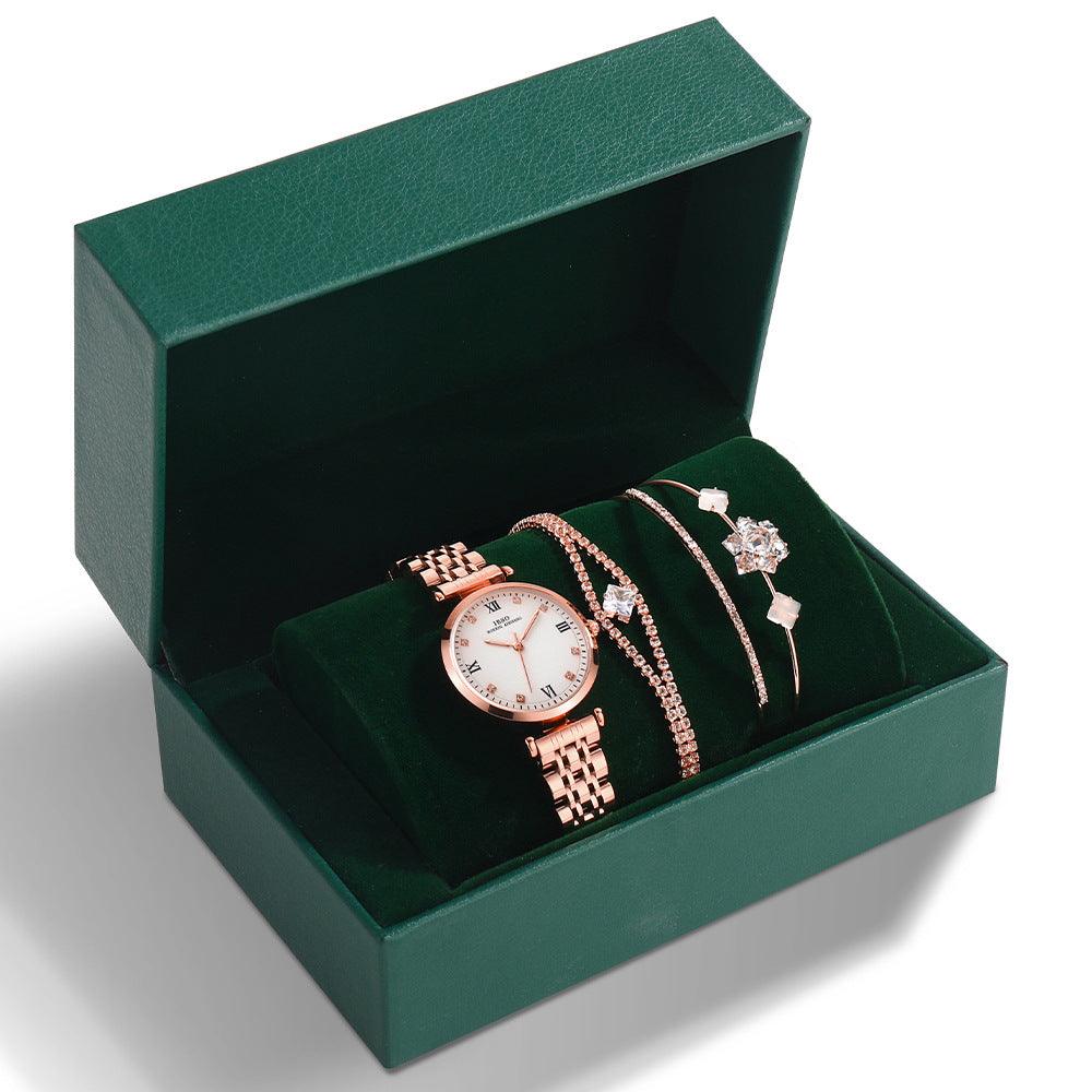 Reloj con correa de acero color verde