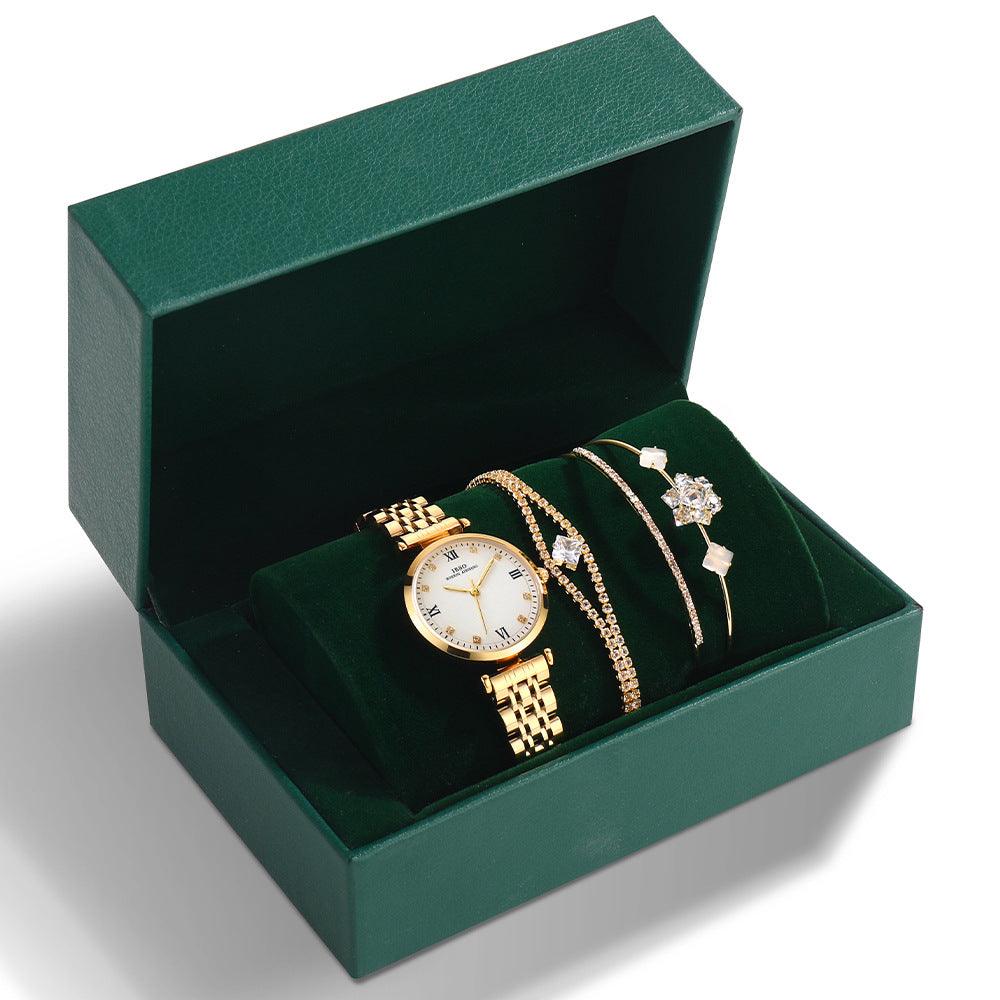 Reloj con correa de acero color verde