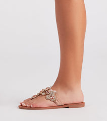 Sandalias de tiras con joyas brillantes