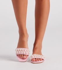 Precious In Faux Pearl Flat Sandals