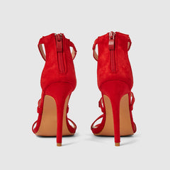 High Heels Sandalette Rot