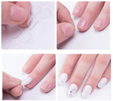 Long Square French Tip Press On Nails with Jewels