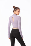 Long Sleeve Fitted Shirt with Zipper and Small Open Back
