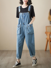 Wallflowers – Jeansblaue Latzhose mit hoher Taille